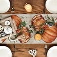 thumbnail image 7 of mubwai Polka Dot Pumpkins Vine Wood 210 GSM Fall Table Runner, Seasonal Autumn Kitchen Dining Table Decoration for Home Party Decor 13x36 Inch, 7 of 7