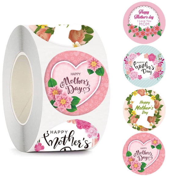 Kids Stickers,Roll Sticker Mother's Day Decoration Series Adhesive Sticker Label