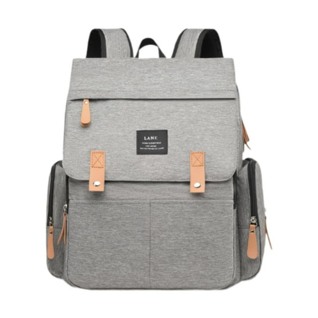 Siruishop Diaper Bag Backpack for Mom Large Capacity with Changing Pad Travel Bag gray