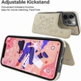 thumbnail image 4 of Dteck for iPhone 13 Pro Wallet Case with Card Holder, Butterfly Flower Embossed Faux Leather Kickstand Card Slots Case, Handmade Shockproof Protective Slim Soft Flip Phone Case 2021 6.1", Gold, 4 of 6