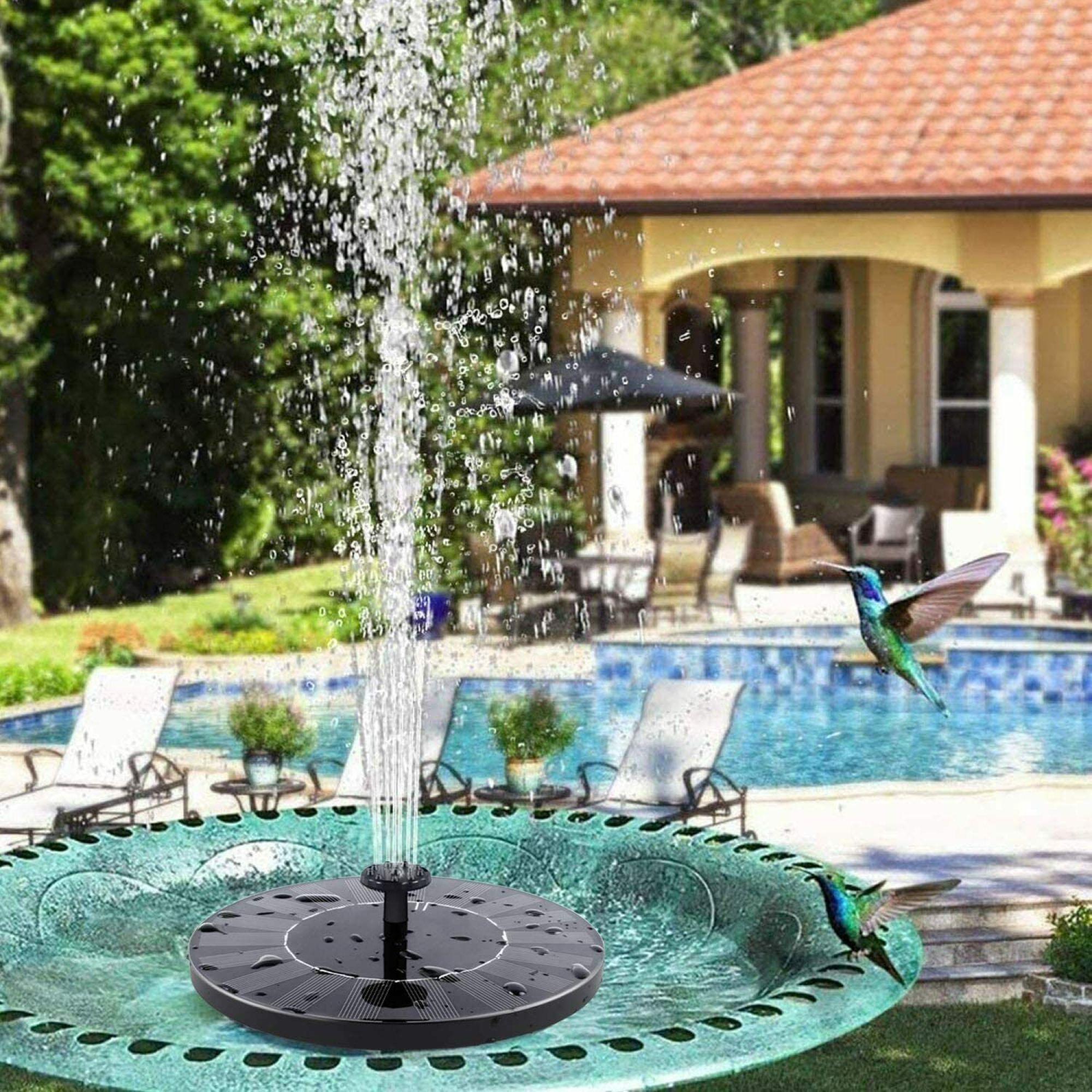 Solar Fountain Bird Bath Floating Water Pump for Outdoor Garden Patio