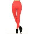 thumbnail image 4 of Women Fleece Leggings Mid Waist Strechy Running Sports Pants with Zippers - (Coral), 4 of 5
