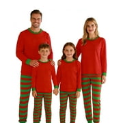 Gustave Christmas Family Matching Pajamas Set Striped Xmas Family Pjs Set Holiday Jammies Sleepwear 2 Pieces Long Sleeve Tops Pants Loungewear for Women Men Kids Couples