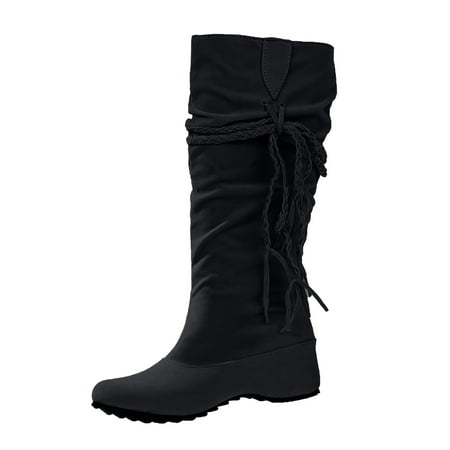 

jsaierl Women Fashion Over The Knee Boots Pointed Toe Warm Snow Boots