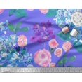 thumbnail image 2 of Soimoi Tissu Popeline de Coton Imprimé Feuilles & Roses au Mètre 56 Pouces de Large, 2 of 3