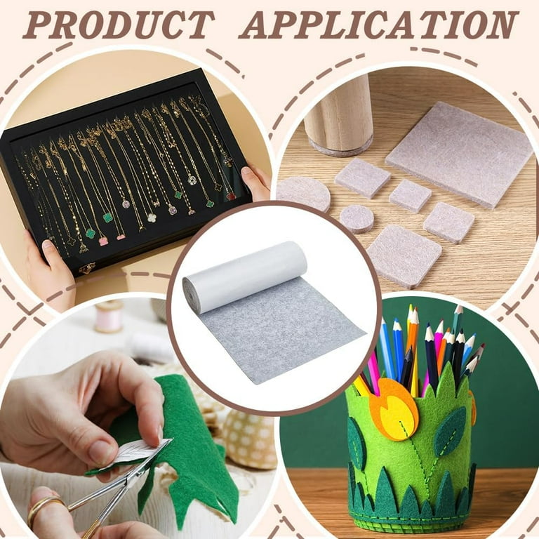 Mesheshe 10PCS Self Adhesive Felt, DIY Self Adhesive Fabric For Art & Crafts, Peel And Stick Felt For Drawer/Jewelry Box Felt Liner, A4 Size (8.3" X 11.8", Grey
