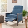 thumbnail image 3 of Upholstered Pushback Recliner Chair, Traditional Push Back Recliner Chair with , Recliner Chair with Lumbar Support , Mid Century Modern Armchair for Living Room,Navy Blue, 3 of 7