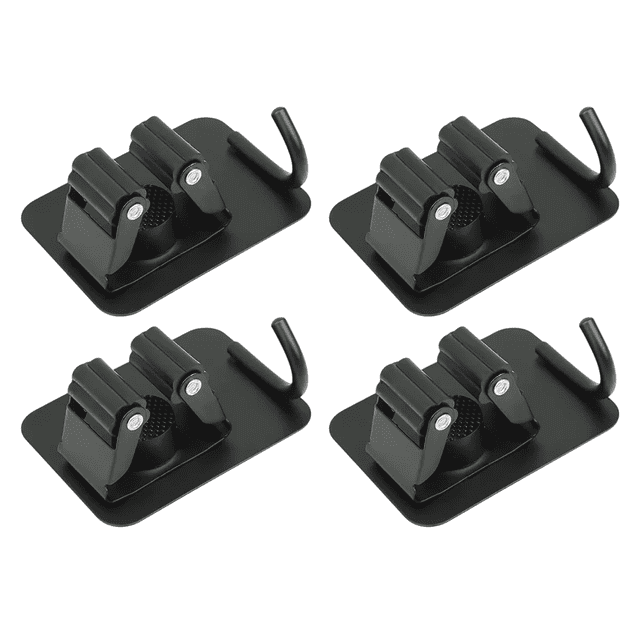 4pieza Autoadhesivo Bloosom Escobas Organizador Soporte Pared Negro