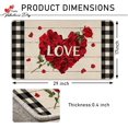 thumbnail image 3 of Valentines Day Red Rose Flower Decorative Front Door Mat, Love Buffalo Plaid Farmhouse Doormat Indoor Outdoor Non-Slip Floor Entryway Rug, Anniversary Wedding Home Kitchen Decoration 17x30 Inch, 3 of 6