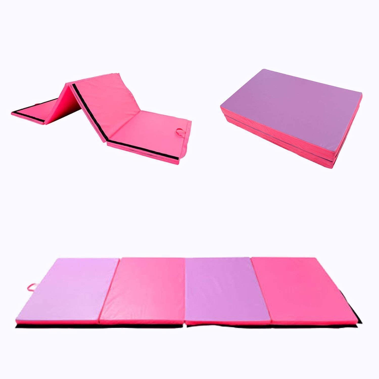 Workout 4'x4' Gymnastics Mat Inflatables Bi-fold For Tumbling PVC Leather 