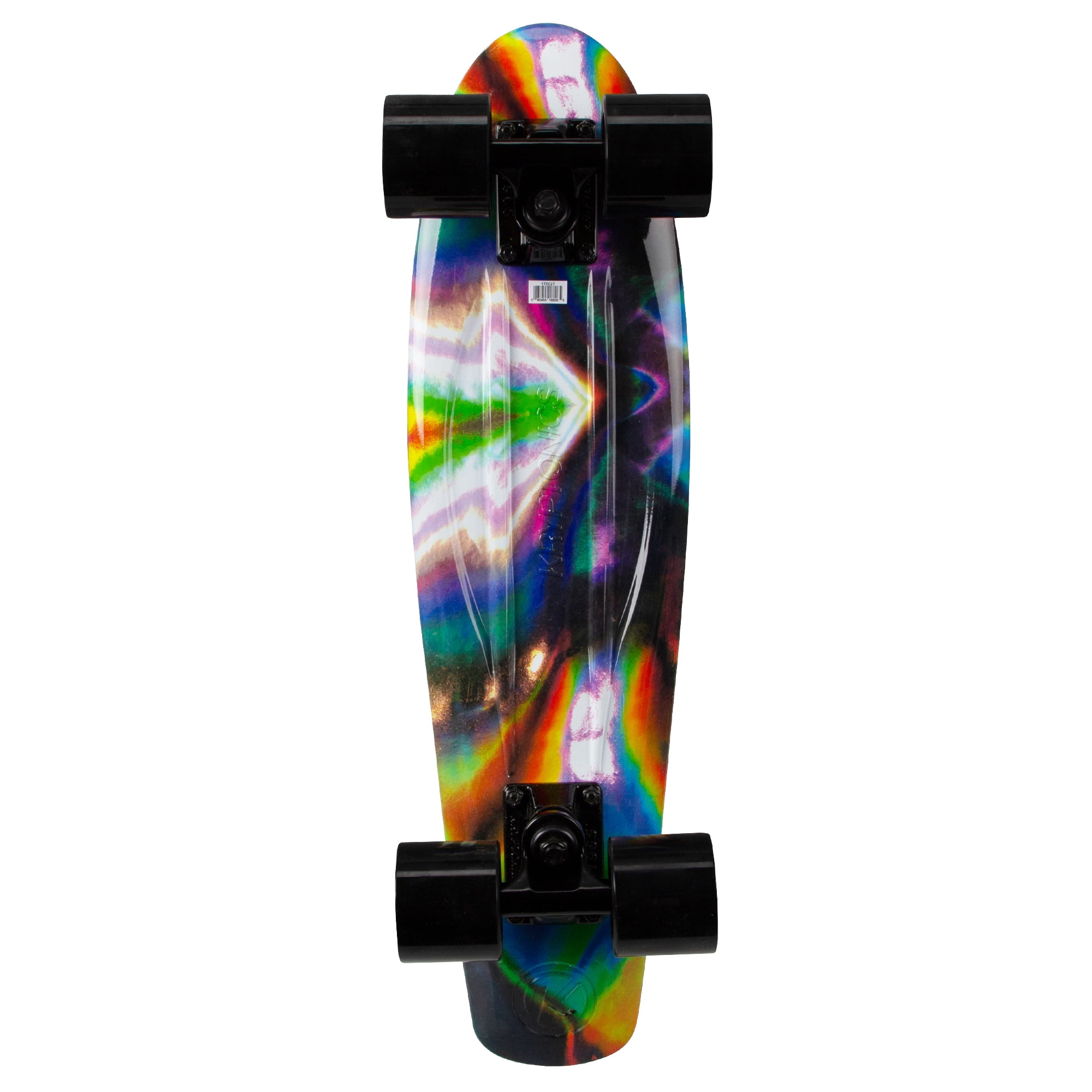Kryptonics Original Torpedo Complete Skateboard (22.5" x 6"), Double Rainbow