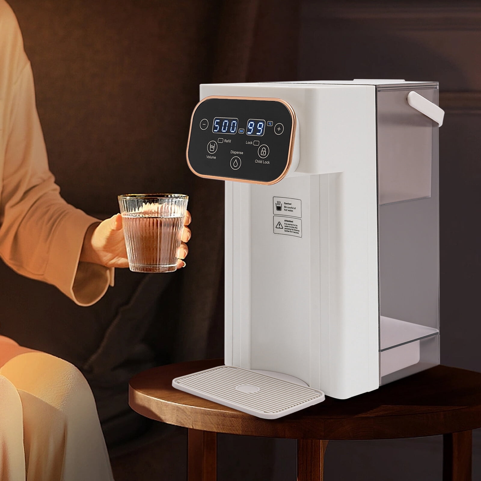 Instant Hot Water Dispenser with Filter, Countertop Water Filter System, Water Dispenser with 8 Temperatures & 3 Volume Settings, Safety Lock Design, Include 1 Filter