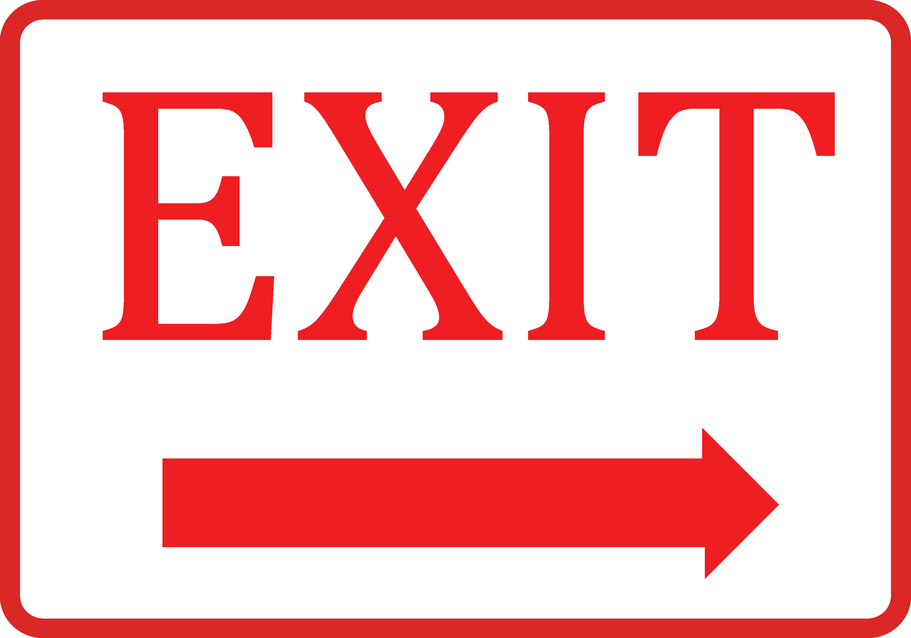 Exit With Right Arrow Printable Sign 