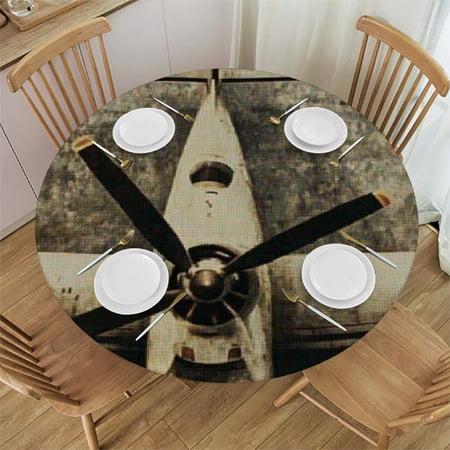 BCIIG Airport Stain-Resistant Washable Round Tablecloth for Indoor and Outdoor Use - Ideal for Restaurants, Weddings, Parties - Great for Home Kitchen/Holiday Dinner - Multiple Sizes Available 31"-35
