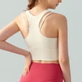 thumbnail image 1 of Top deportivo sexy de dos piezas con cuello redondo y almohadilla para el pecho, costura de moda, hilo, espalda en forma de I, chaleco de fitness para yoga, 1 of 3