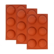 Large 6-Cavity Semi Sphere Silicone Chocolate Bomb Mold, 3 Packs Baking Mold for Making Chocolate, Cake, Jelly, Dome Mousse