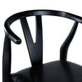 thumbnail image 6 of Wishbone Bar Height Kitchen Stool with Black Finish and Faux Leather Seat, 6 of 6