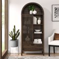 thumbnail image 1 of Modway Vaughn 71" Arched Storage Display Cabinet in Walnut, 1 of 10