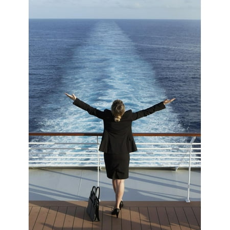 Business Woman on a Cruise Ship, Nassau, Bahamas, West Indies, Caribbean, Central America Print Wall Art By Angelo