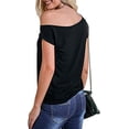 thumbnail image 2 of Roaso Women's Off Shoulder Tops Loose Fitted Short Sleeve T Shirt, 2 of 5