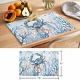 thumbnail image 6 of Crab Placemats Set of 4 Blue Coastal Starfish Ocean Coral Nautical Place Mats Indoor Wipeable Table Mats Washable Cloth Dining Table Placemats for Kitchen Holiday Party Home Decor 13x19 Inch, 6 of 9