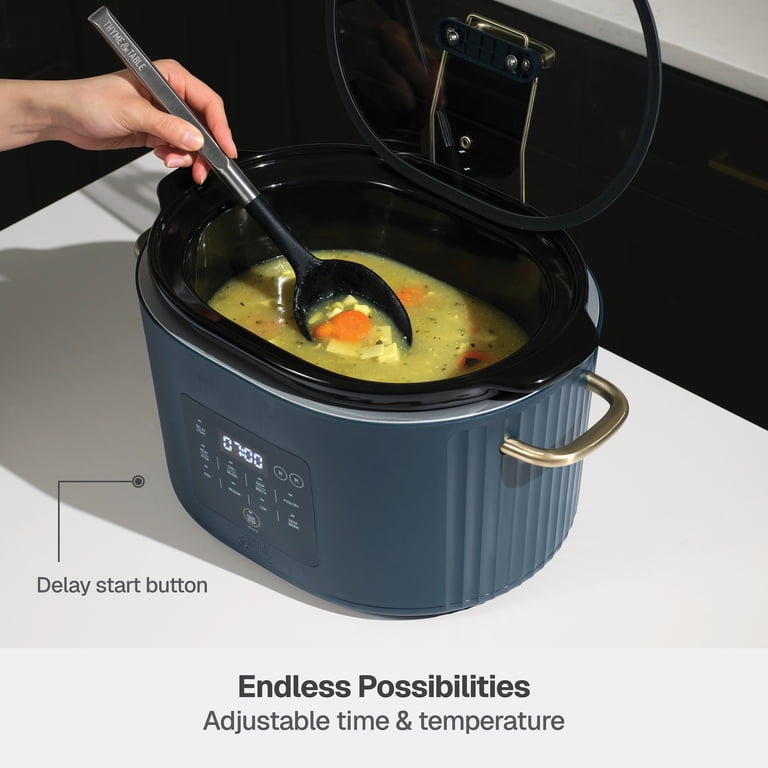 Thyme & Table 6-Quart Programmable Slow Cooker, Atlantic Blue photo 8