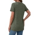 thumbnail image 4 of Fantaslook Womens Tops V Neck Short Sleeve Shirts Dressy Casual Tunic Blouses Summer Tops with Button, 4 of 7