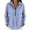 Blue, variant on Women's Pinstripe Long Sleeve Lapel Shirt with Half Zip Design and Relaxed Loose Fit, Casual Summer Blouse for Work, Travel, Vacation, or Everyday Wear Purple S