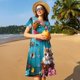 thumbnail image 4 of Balery Whimsical Cats and Flowers Scene Vestidos sueltos de manga corta para mujer, vestidos de verano 2025, vestidos casuales de corte A con vuelo., 4 of 6