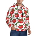 thumbnail image 2 of Naloa Hand Drawn Tomatoes Men's Casual Hooded Collar Drawstring Hoodies Pullover Sweatshirts Casual Long Sleeve Shirts-Large, 2 of 7