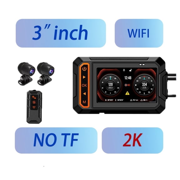 3 Inches Motorcycle GPS 4K Dashcam With IP67 Waterproof Dual Lens Motorcycle Black Box Night Vision Video Recorder Dash Cam ,Clear Images