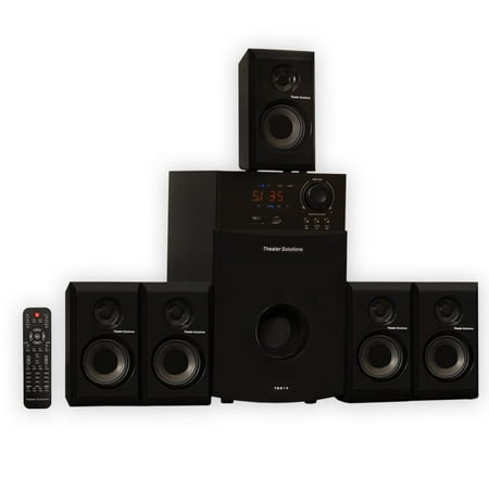 Theater Solutions TS514 5.1 Powered Home Theater Multimedia Speaker System with USB/SD Inputs and FM Tuner