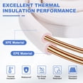 thumbnail image 4 of Uxcell HVAC Copper Pipe Insulation Foam Tube, 1/4", 3/8" ID 5ft Heat Preservation Insulated Tubing for Air Conditioning Mini Split Copper Line Set Water Pipes, White/Pink, 4 of 7
