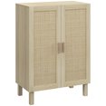 thumbnail image 1 of HOMCOM Boho Sideboard Buffet Cabinet with 2 Rattan Doors, Natural, 1 of 10