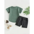thumbnail image 2 of nvzhuang Baby Boys Shorts Set, Short Sleeve  T-shirt with Elastic Waist Shorts Summer Outfit, 2 of 9