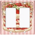 thumbnail image 6 of Metal Light Switch Plate Cover Elegant Strawberry Cake Striped Wallpaper Pink CAK053, 6 of 13