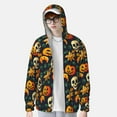 thumbnail image 4 of Balery Halloween Skull Men's Women's UPF 50+ Sun Protection Lightweight Hoodie Performance Long Sleeve Shirt for Fishing Running-Large, 4 of 9