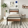 thumbnail image 6 of Lutown-Teen 18 Inch Twin XL Bed Frame with Wood Headboard and Footboard, Metal XL Twin Platform Frame No Box Spring Needed, Easy Assembly, 6 of 7