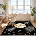 thumbnail image 3 of Design&I 5'x7' Ultra Soft Area Rug, Circle Retro Vinyl Record Vintage Music Note Grooved Disc Motif None Fluffy Washable Non Shedding for Bedroom Living Room Home Office, 3 of 7
