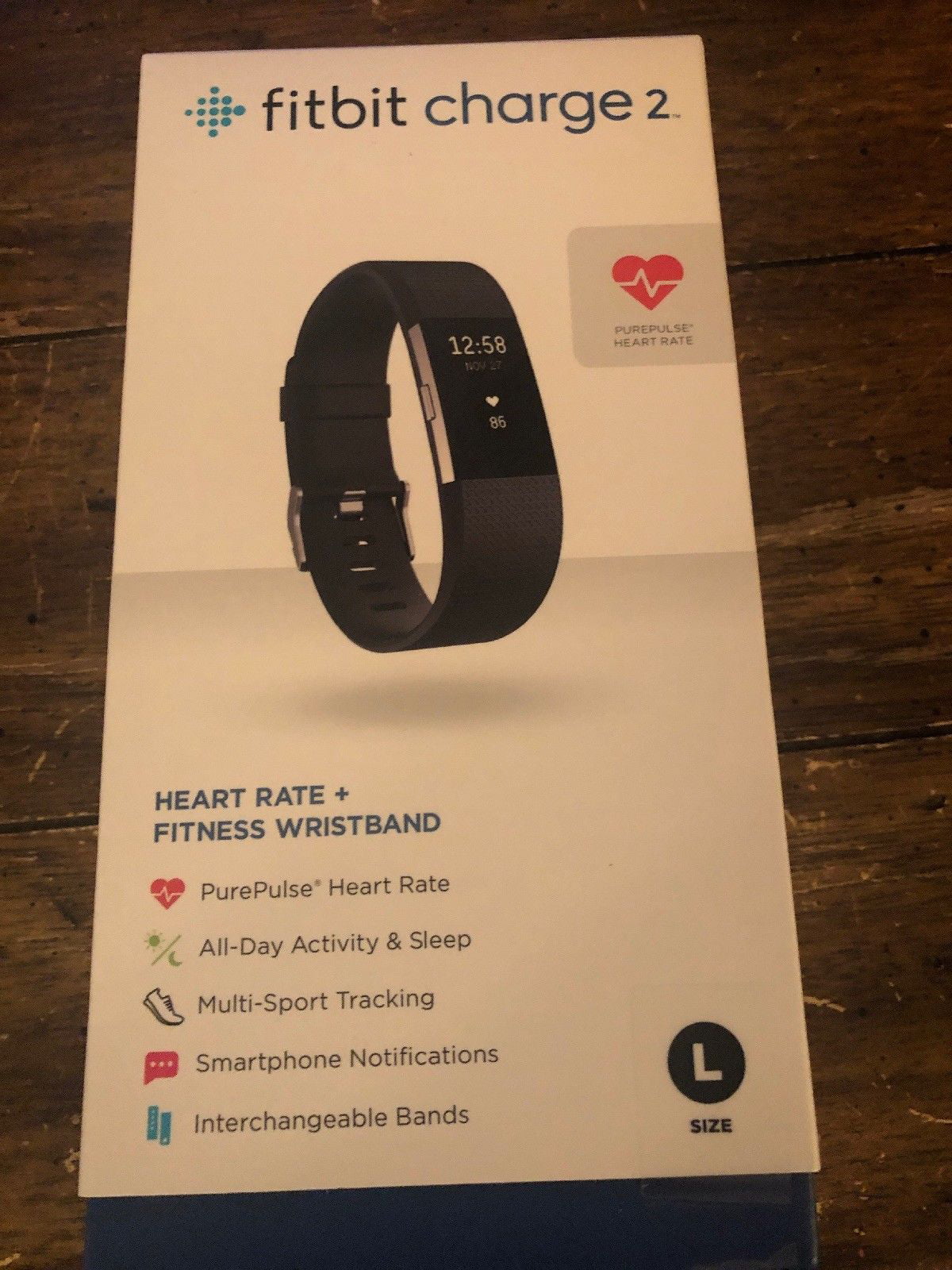 Fitbit Fb407sbkl Charge 2 Heart Rate Fitness Wristband Black Large Bundle for sale online 