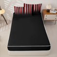 thumbnail image 4 of Erosebridal Futuristic Sleek Vertical Stripe Pattern Zipper Queen Comforter Set with Fitted Sheet and 2 Pillowcases,Gradient Line Print Zipper Bedding Set,Red Silver Black,Black Reversible, 4 of 6