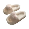 thumbnail image 2 of Aueoeo Ladies Slippers, Womens Cute Slippers Indoor Slip on Warm Winter Plush House Slippers Home Bedroom Platform Slippers Shoes, 2 of 8