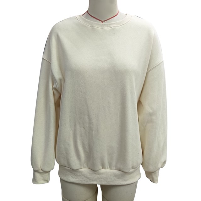 Top de cuello redondo, sudadera de mujer con cuello redondo y hombros caídos, camiseta de manga larga de calidad profesional