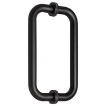 One Pair of Stainless Steel 304 Grade Tubular Round Back to Back Shower Door Pull Handle 3/4" Diameter SSTB203B (8-Inch, Round, Matt Black Finish SSTB203B)