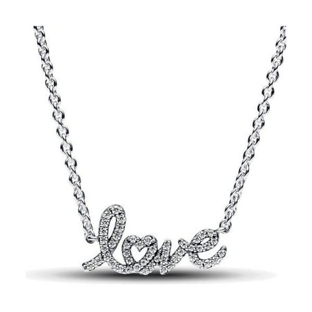 Pandora Sparkling Handwritten Love Collier Necklace - 393076C01-45
