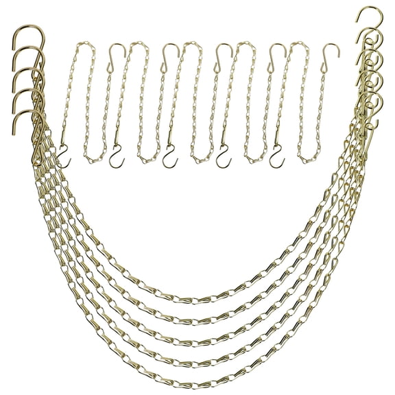 ETEREAUTY 10Pcs Chain with Hooks Iron Golden Hangers for Birdcage Outdoor Use
