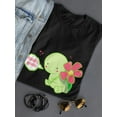 thumbnail image 3 of Kawaii Turtle Shell Yeah Graphic Women Black T-Shirt, Female Medium, 3 of 4