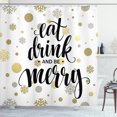 thumbnail image 1 of Ambesonne Eat Drink Be Merry Shower Curtain, New Year Snow, 69"Wx70"L, Multicolor, 1 of 3