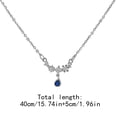 thumbnail image 3 of Blue Zircon Water Drop Necklace Ladies Summer Design Sweet Cool Accessory Temperament High Grade Collarbone Chain Design Stainless Steel Necklace Women Gift, 3 of 8