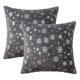 thumbnail image 1 of Juego de 2 fundas de almohada decorativas navideñas, fundas de almohada de piel sintética suave con copo de nieve plateado de 20 x 20 pulgadas, gris, 1 of 5